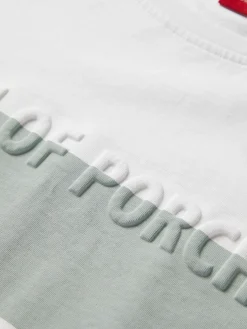 T-shirt 100% algodão com barra em contraste