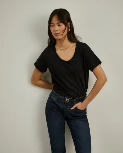 T-shirt básica de algodão