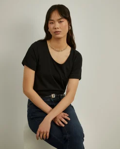 T-shirt básica de algodão