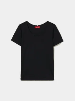 T-shirt básica de algodão