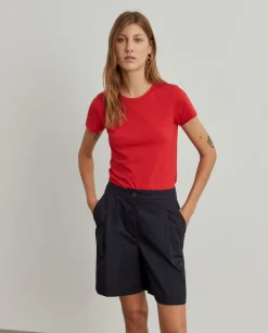 T-shirt básica de algodão