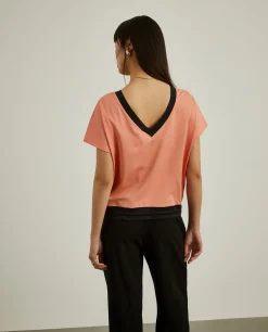 T-shirt color block com cintura ajustável