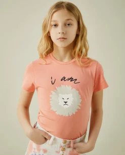 T-shirt com estampado de leão