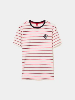 T-shirt com padrão de riscas 100% algodão