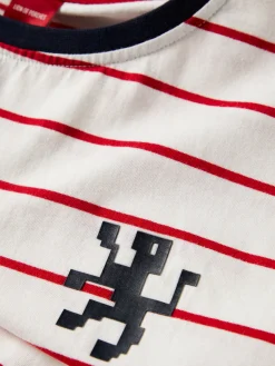 T-shirt com padrão de riscas 100% algodão