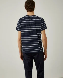 T-shirt com padrão de riscas 100% algodão