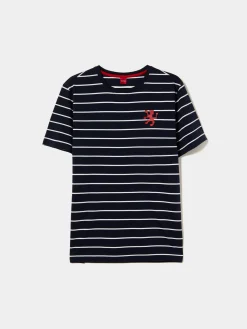 T-shirt com padrão de riscas 100% algodão