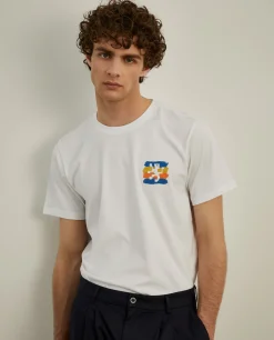 T-shirt de algodão com estampado