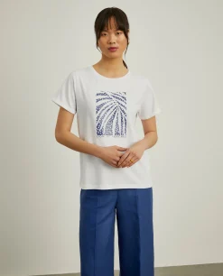 T-shirt de algodão com estampado