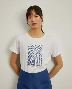 T-shirt de algodão com estampado