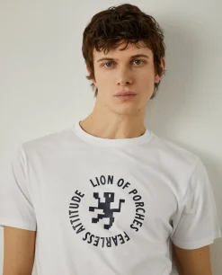 T-shirt de algodão com logotipo