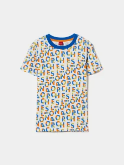 T-shirt de algodão com logotipo all over