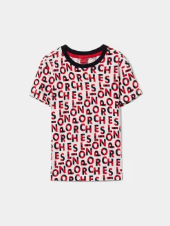 T-shirt de algodão com logotipo all over