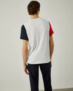 T-shirt de algodão com mangas em contraste