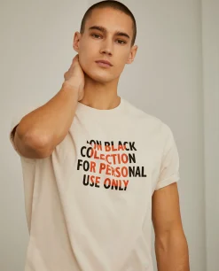 T-shirt de algodão com mensagem