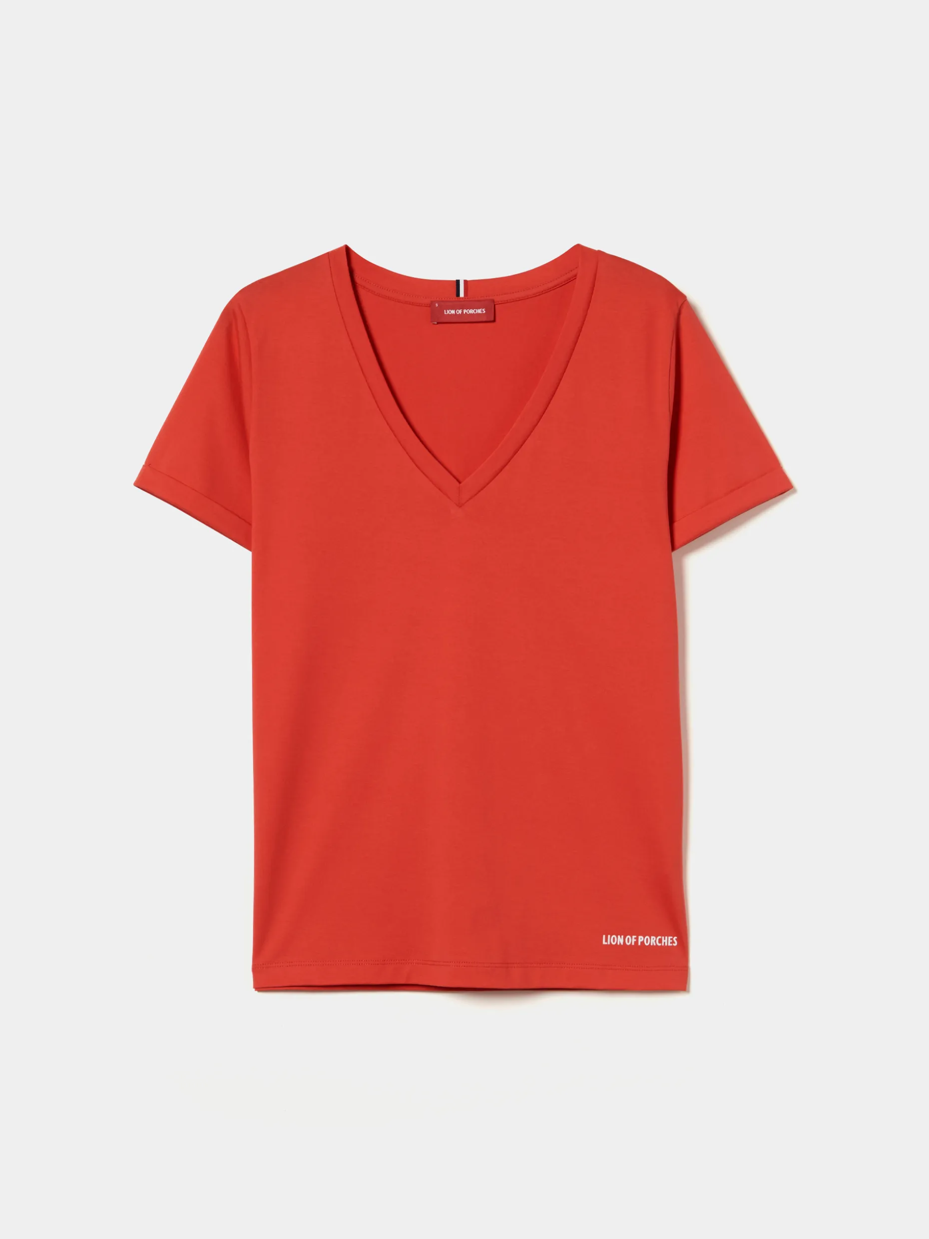 T-shirt de algodão decote em V