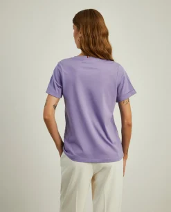 T-shirt de algodão decote em V