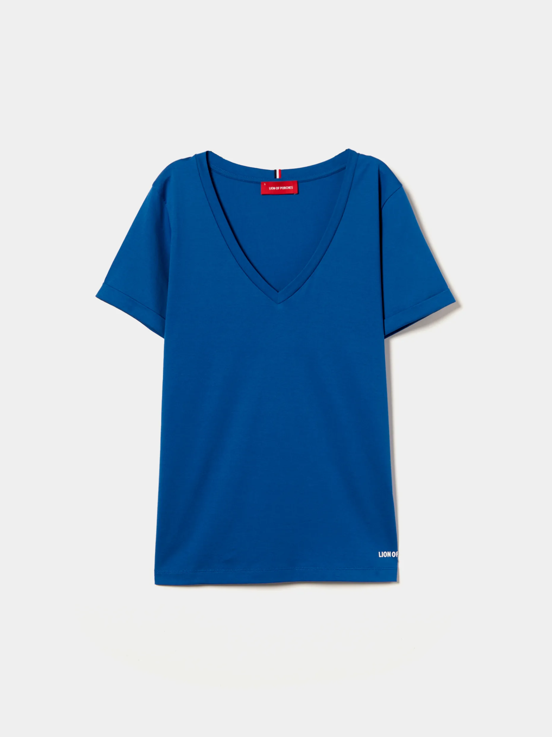 T-shirt de algodão decote em V