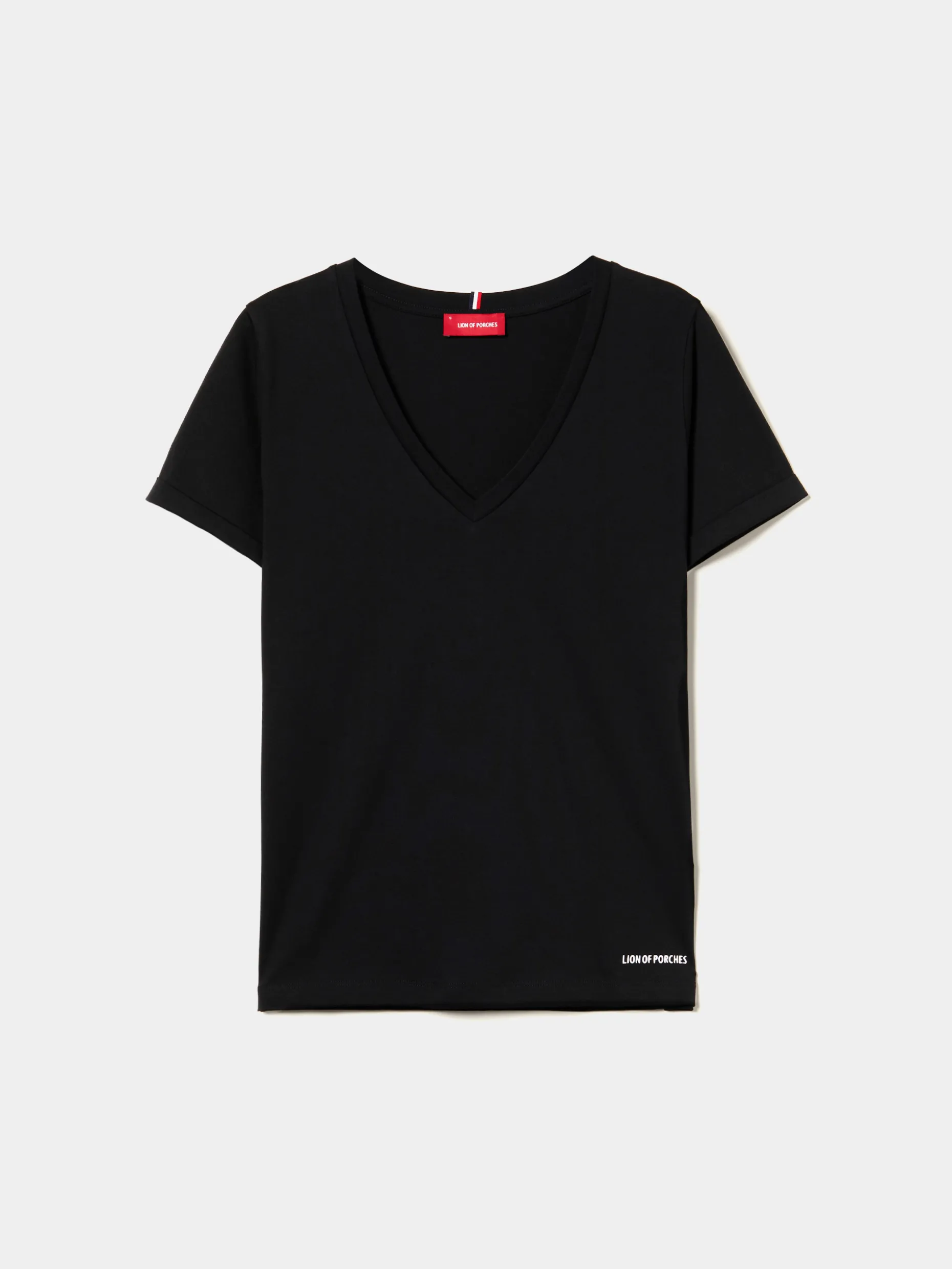 T-shirt de algodão decote em V