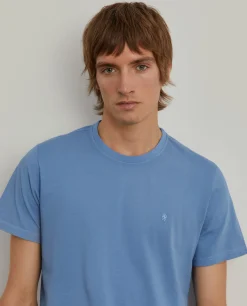 T-shirt de algodão garment dye