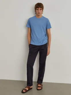 T-shirt de algodão garment dye