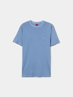 T-shirt de algodão garment dye