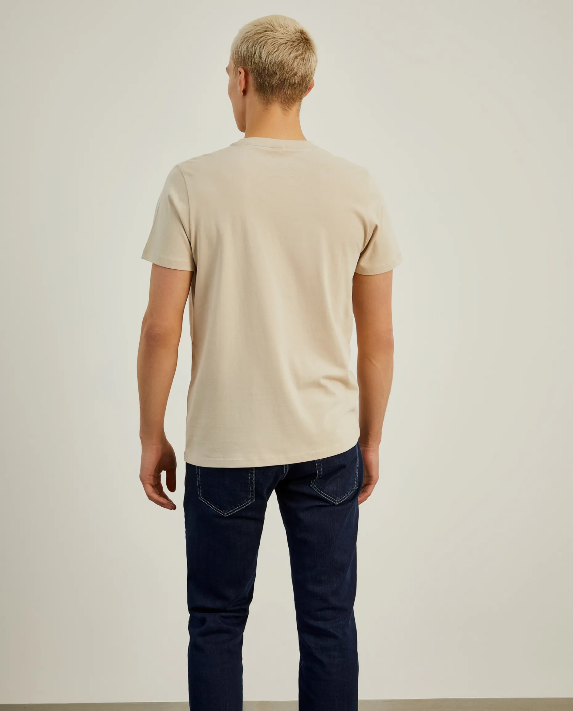 T-shirt de gola redonda 100% algodão