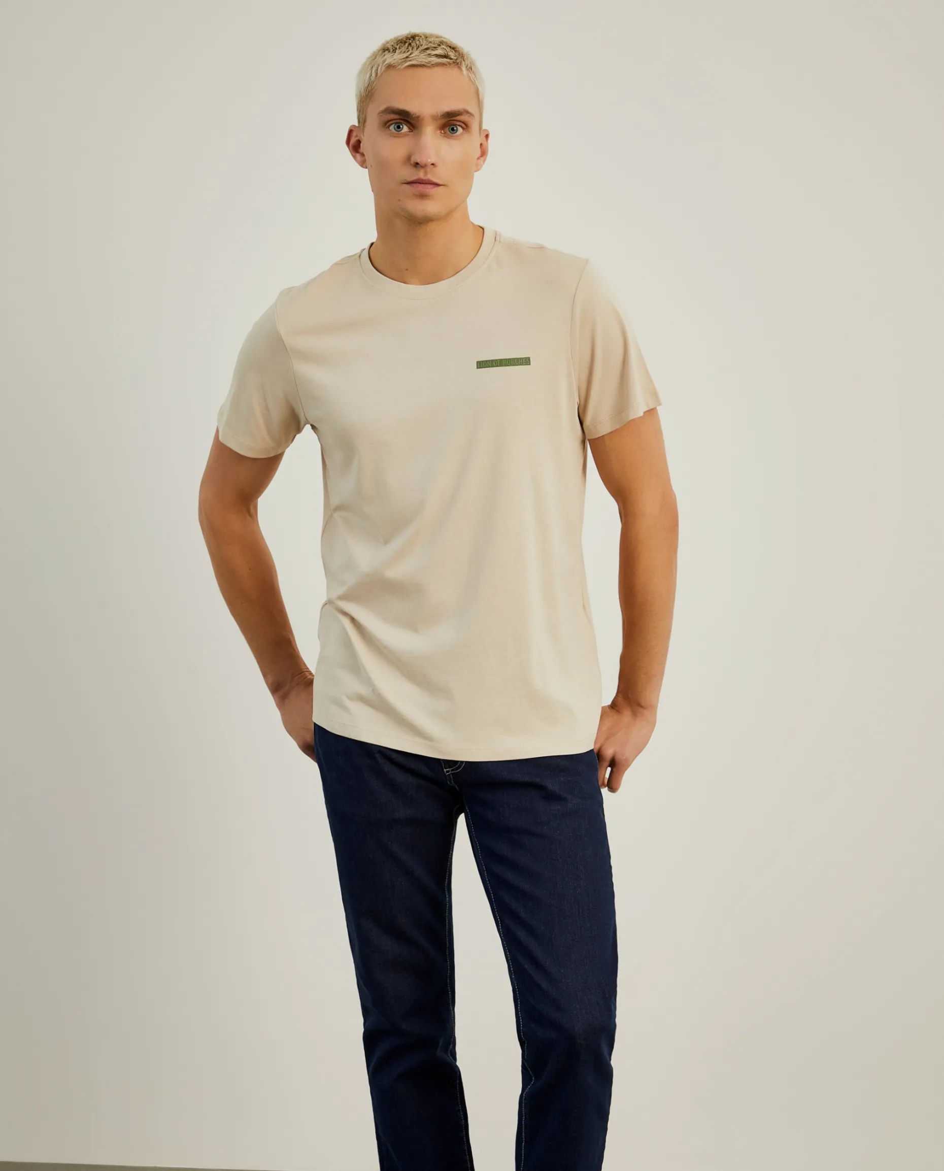 T-shirt de gola redonda 100% algodão