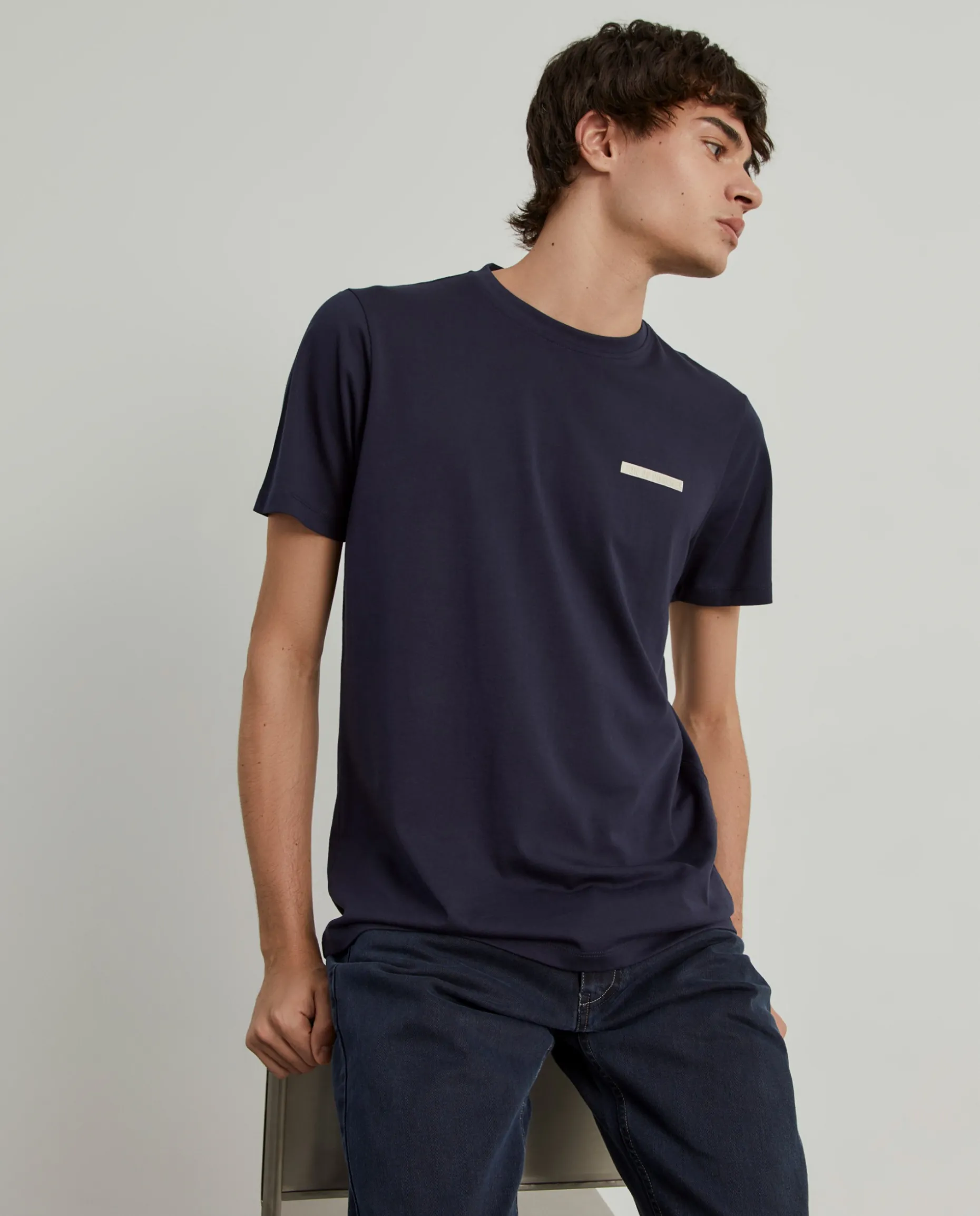 T-shirt de gola redonda 100% algodão