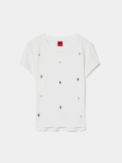 T-shirt de lantejoulas 100% algodão