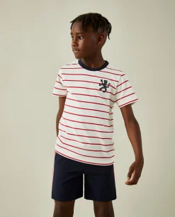 T-shirt de riscas 100% algodão