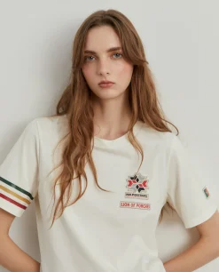 T-shirt feminina de algodão Lion x FDI