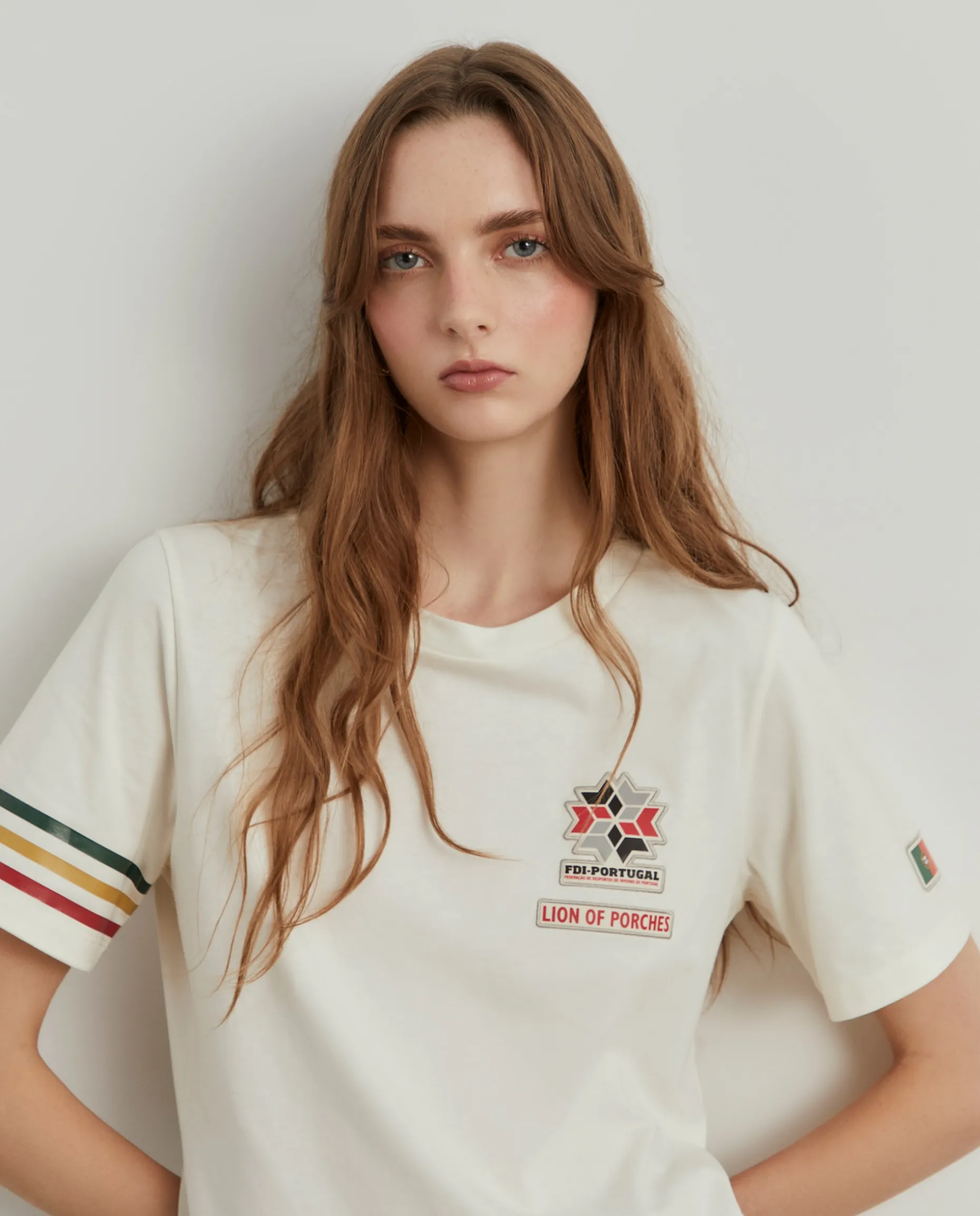 T-shirt feminina de algodão Lion x FDI