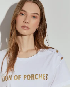 T-shirt Lion of Porches de algodão