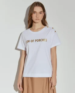 T-shirt Lion of Porches de algodão