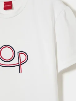 T-shirt manga curta com bordado LOP