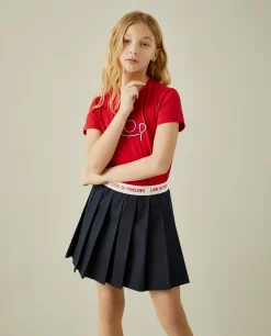 T-shirt manga curta com bordado LOP