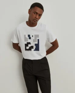 T-shirt manga curta com estampado