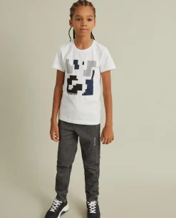 T-shirt manga curta com estampado