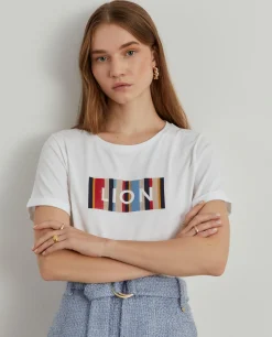 T-shirt manga curta com estampado