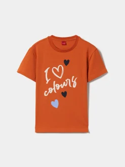 T-shirt manga curta com estampado