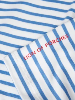 T-shirt manga curta às riscas