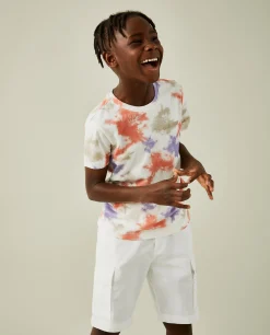 T-shirt padrão tie dye em algodão