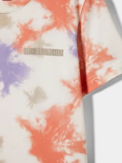 T-shirt padrão tie dye em algodão