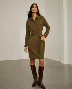 Vestido camiseiro com cinto