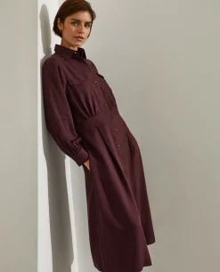 Vestido camiseiro comprido em tencel