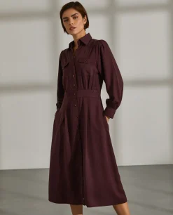 Vestido camiseiro comprido em tencel