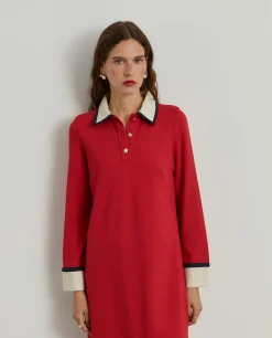 Vestido color block manga comprida