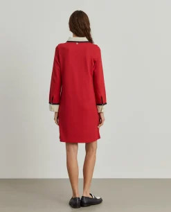 Vestido color block manga comprida