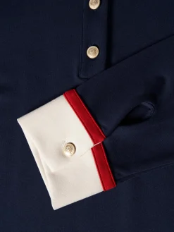 Vestido color block manga comprida